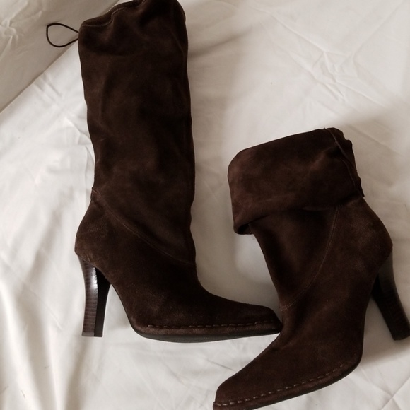 Hot in Hollywood Shoes - Suede leather Slouch Boots